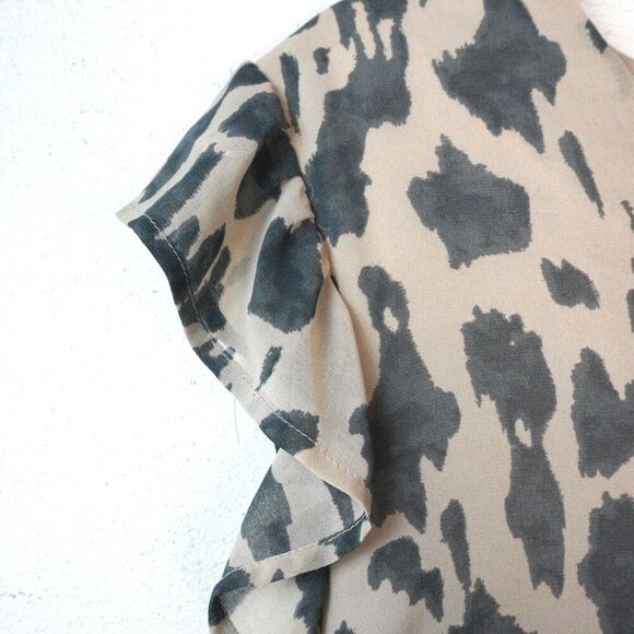 Entro EUC Sz‎ S Peplum Blouse Geometric Animal Print Country Prairie Bohemian - Picture 4 of 6